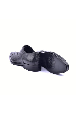 Corrente 6265 Ostrich Oxford - Black-AmbrogioShoes