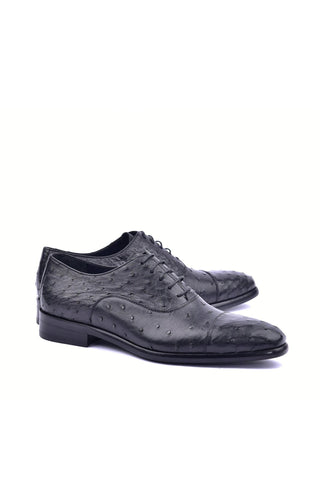 Corrente 6265 Ostrich Oxford - Black-AmbrogioShoes