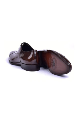 Corrente 6265 Patent Oxford - Brown-AmbrogioShoes