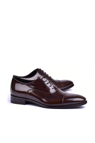 Corrente 6265 Patent Oxford - Brown-AmbrogioShoes