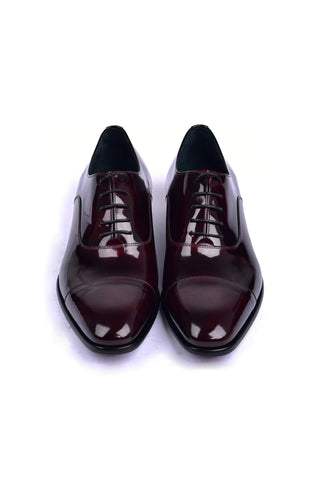 Corrente 6265 Patent Oxford - Burgundy-AmbrogioShoes