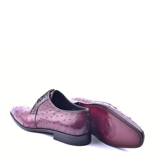 Corrente 6348 Men's Shoes Exotic Ostrich-Skin Lace up Derby (CRT1319)-AmbrogioShoes