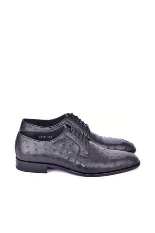 Corrente 6348 Ostrich Derby - Black-AmbrogioShoes