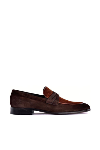 Corrente 6376S Suede Loafer - Brown & Tan-AmbrogioShoes