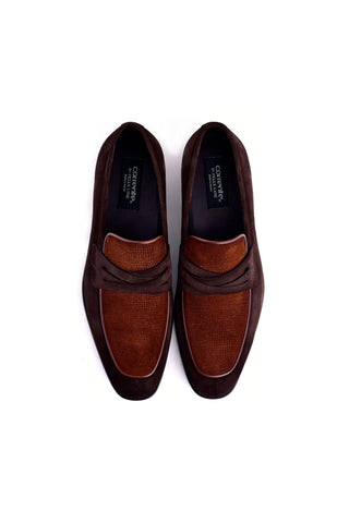 Corrente 6376S Suede Loafer - Brown & Tan-AmbrogioShoes