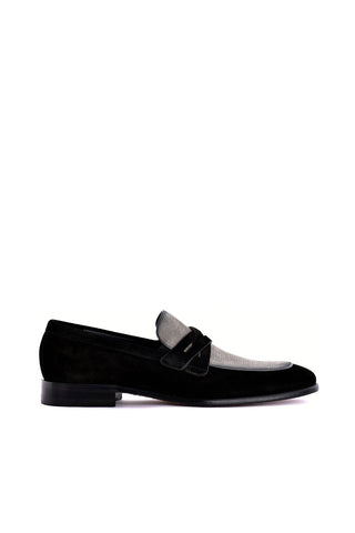 Corrente 6376S Suede Loafer - Navy & Gray-AmbrogioShoes