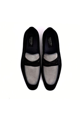 Corrente 6376S Suede Loafer - Navy & Gray-AmbrogioShoes