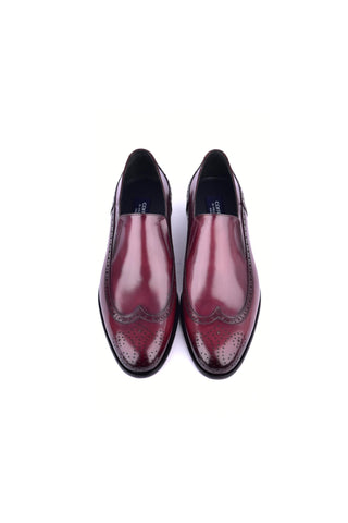 Corrente 6401 Leather Loafer - Red-AmbrogioShoes