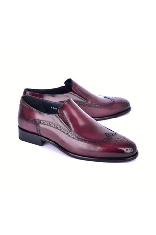 Corrente 6401 Leather Loafer - Red-AmbrogioShoes