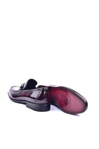 Corrente 6415 Patent Horse-Bit Loafer - Burgundy-AmbrogioShoes
