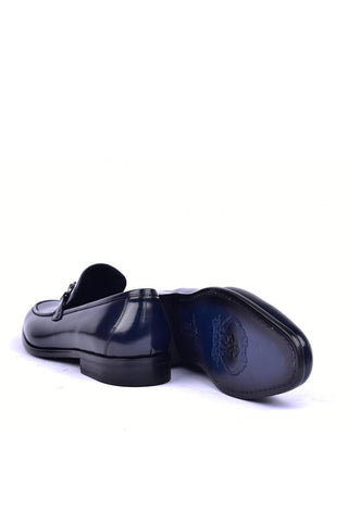 Corrente 6415 Patent Horse-Bit Loafer - Navy-AmbrogioShoes
