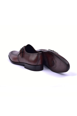 Corrente 6471 Leather Single Monk-Strap - Brown-AmbrogioShoes