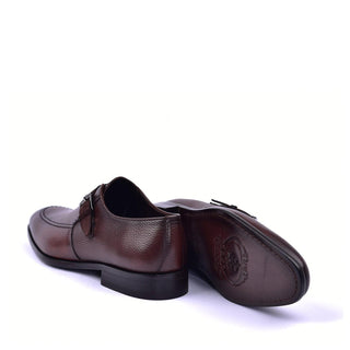 Corrente 6471 Men's Shoes Brown Calf Skin Leather Monk Strap Loafers (CRT1364)-AmbrogioShoes