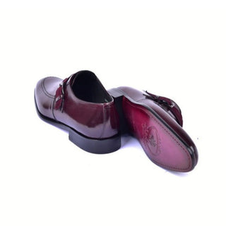 Corrente 6471 Men's Shoes Burgundy Suede / Calf-Skin Leather Monk-Strap (CRT1463)-AmbrogioShoes