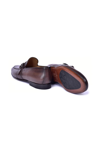 Corrente 6628 Leather Buckle Loafer - Brown-AmbrogioShoes