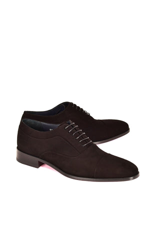 Corrente 6694S Suede Oxford - Black-AmbrogioShoes