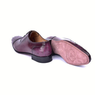 Corrente 6708 Men's Shoes Ostrich Skin & Calf-Skin Leather Oxfords (CRT1485)-AmbrogioShoes