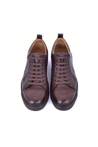 Corrente 7233 Leather Sneaker - Brown-AmbrogioShoes