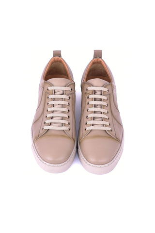 Corrente 7233 Leather Sneaker - Taupe-AmbrogioShoes