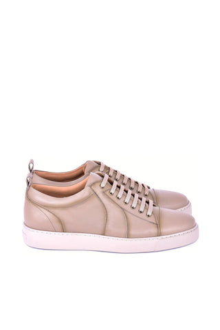 Corrente 7233 Leather Sneaker - Taupe-AmbrogioShoes