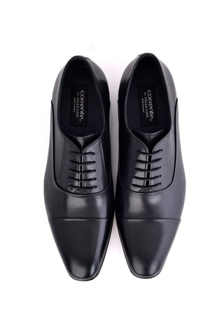 Corrente 7368 Leather Oxford - Black-AmbrogioShoes