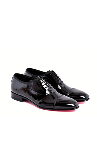 Corrente 7368P Patent Cap-Toe Oxford - Black-AmbrogioShoes