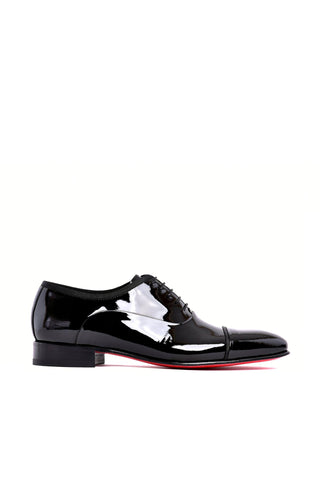 Corrente 7368P Patent Cap-Toe Oxford - Black-AmbrogioShoes
