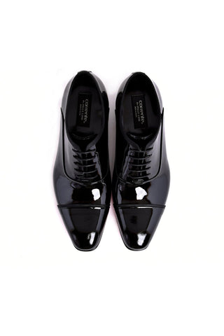 Corrente 7368P Patent Cap-Toe Oxford - Black-AmbrogioShoes