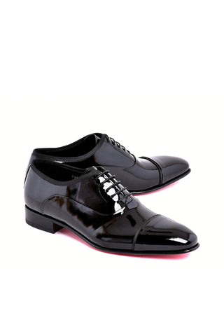 Corrente 7368P Patent Cap-Toe Oxford - Black-AmbrogioShoes