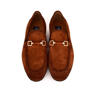 Corrente 7373S Suede Horse-Bit Loafer - Tan-AmbrogioShoes