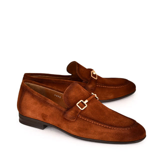 Corrente 7373S Suede Horse-Bit Loafer - Tan-AmbrogioShoes