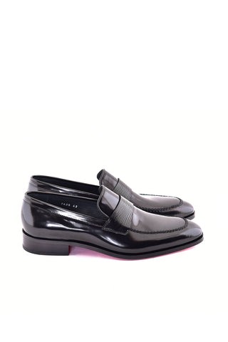 Corrente 7425 Luxe Leather Loafer - Black-AmbrogioShoes