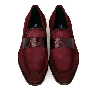 Corrente 7425S Suede Loafer - Burgundy-AmbrogioShoes