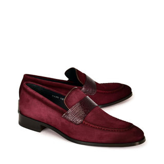 Corrente 7425S Suede Loafer - Burgundy-AmbrogioShoes