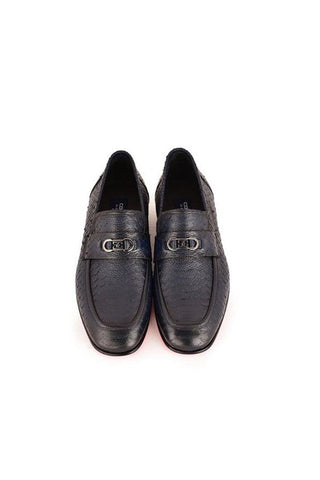 Corrente 7652 Python Horsebit Loafers - Navy-AmbrogioShoes