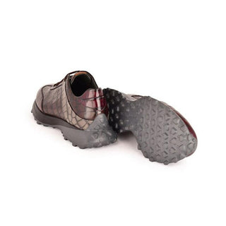 Corrente 7766 Crocodile Print Leather Fashion Sneakers (CRT1518)-AmbrogioShoes