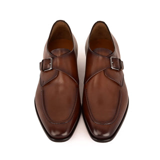Corrente 7948 Leather Single Monk-Strap - Brown-AmbrogioShoes