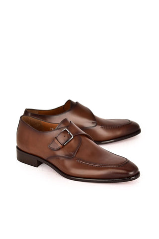 Corrente 7948 Leather Single Monk-Strap - Brown-AmbrogioShoes
