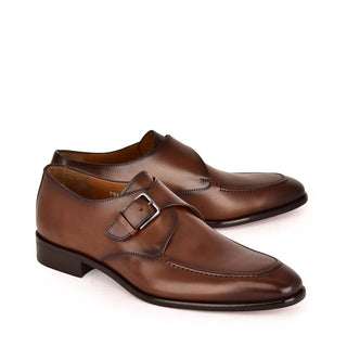 Corrente 7948 Leather Single Monk-Strap - Brown-AmbrogioShoes