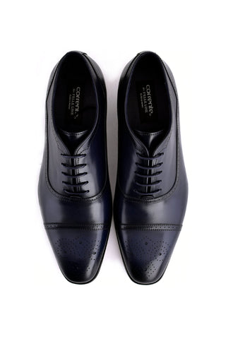 Corrente 7960 Leather Oxford - Navy-AmbrogioShoes