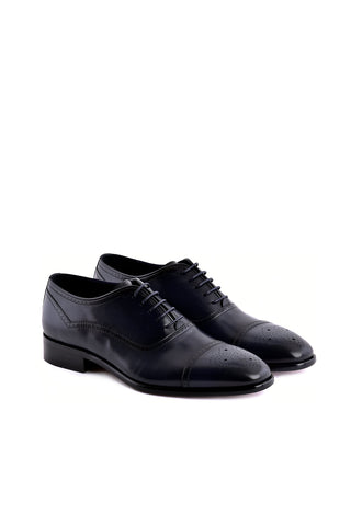Corrente 7960 Leather Oxford - Navy-AmbrogioShoes