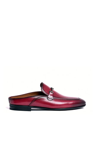 Corrente 8248 Leather Horse-Bit Mule - Burgundy-AmbrogioShoes