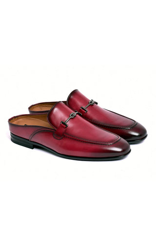 Corrente 8248 Leather Horse-Bit Mule - Burgundy-AmbrogioShoes