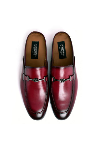 Corrente 8248 Leather Horse-Bit Mule - Burgundy-AmbrogioShoes