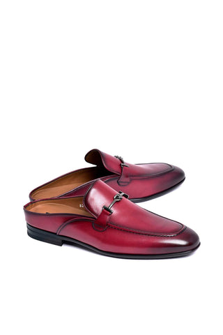 Corrente 8248 Leather Horse-Bit Mule - Burgundy-AmbrogioShoes