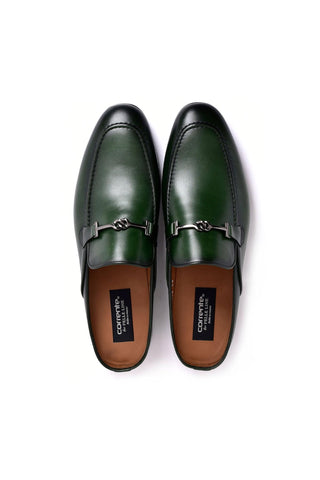 Corrente 8248 Leather Horse-Bit Mule - Green-AmbrogioShoes