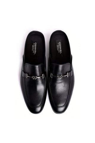 Corrente 8248 Leather Horse-bit Mule - Black-AmbrogioShoes
