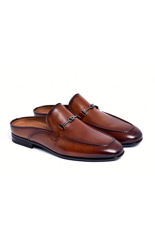 Corrente 8248 Leather Horse-bit Mule - Tan-AmbrogioShoes