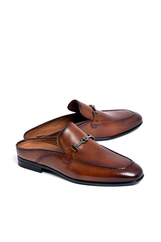 Corrente 8248 Leather Horse-bit Mule - Tan-AmbrogioShoes