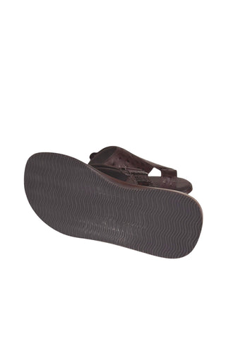 Corrente 8310 Embossed Leather Sandal - Brown-AmbrogioShoes